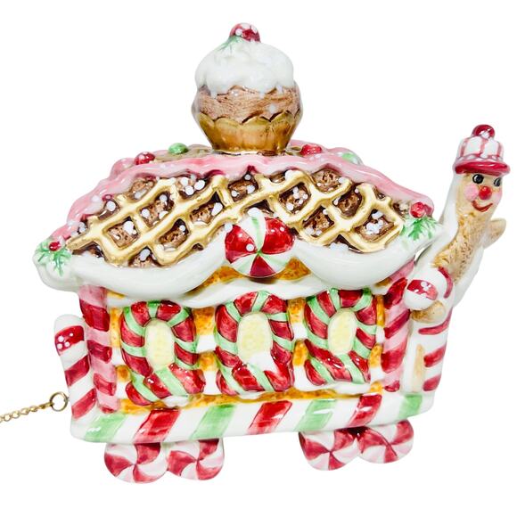 Vintage Fitz & Floyd Candy Lane Express Train Christmas 3 Piece Set 2001 - Picture 4 of 16